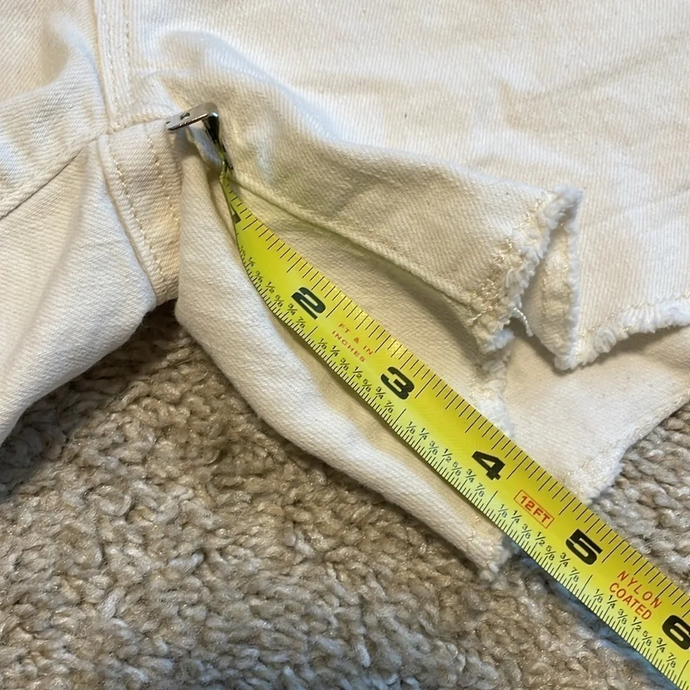 J.Crew Women’s Denim Short Size 26 Mid Rise White Stretch High Waist Floral